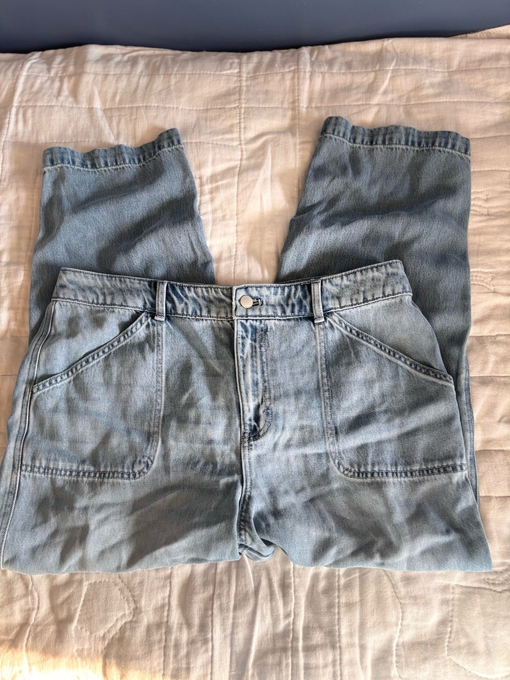 Talbots Jeans Women’s 12 Straight Leg Ankle Light Wash Blue Denim 5-Pocket.